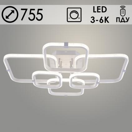 Люстра DK06357/6 PR WT+CR белый/хром 180W LED 3000K-6000K d755 ПДУ(ИК) диммер, HN24